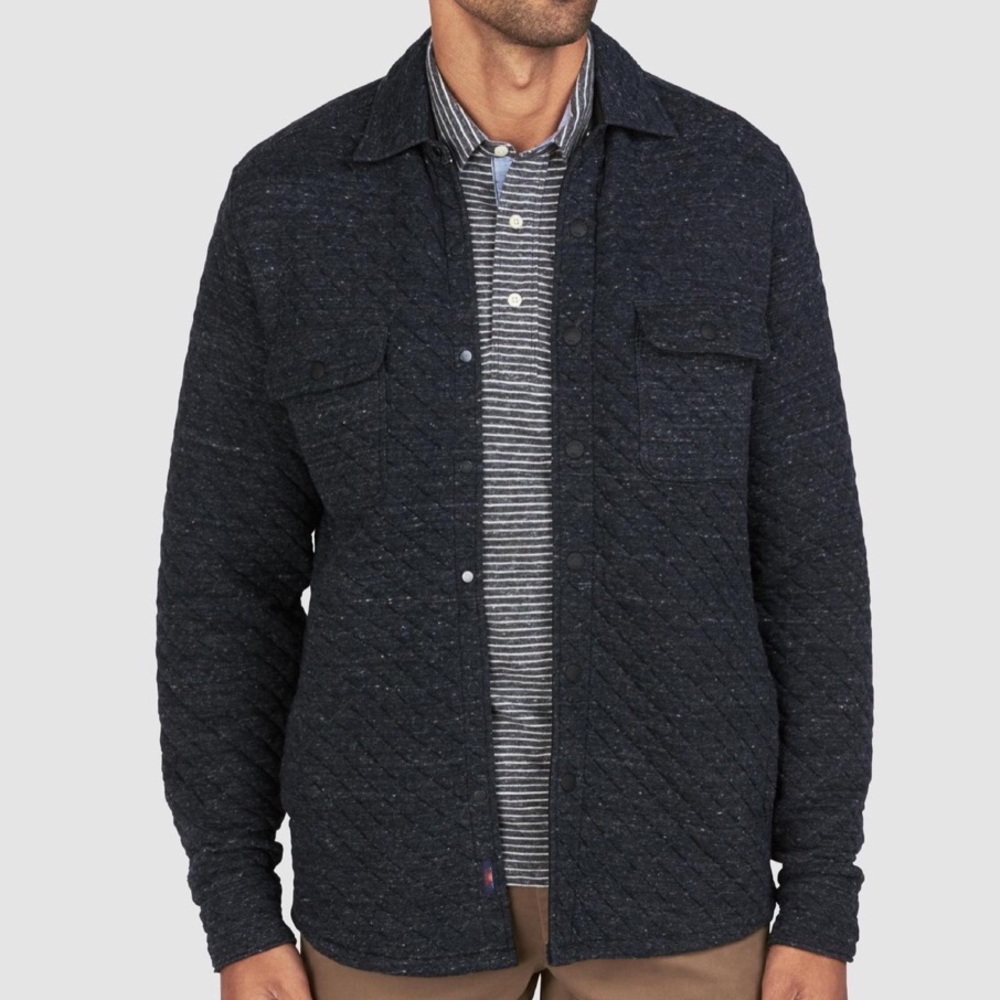 Faherty Belmar Quilted Shirt Jacket Snap Button